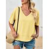 imageCicy Bell Womens Summer V Neck T Shirts Casual Short Sleeve Flowy Tops Cute Loose Fit Basic TeesLight Yellow
