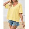 imageCicy Bell Womens Summer V Neck T Shirts Casual Short Sleeve Flowy Tops Cute Loose Fit Basic TeesLight Yellow
