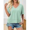 imageCicy Bell Womens Summer V Neck T Shirts Casual Short Sleeve Flowy Tops Cute Loose Fit Basic TeesMint Color