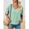 imageCicy Bell Womens Summer V Neck T Shirts Casual Short Sleeve Flowy Tops Cute Loose Fit Basic TeesMint Color