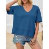 imageCicy Bell Womens Summer V Neck T Shirts Casual Short Sleeve Flowy Tops Cute Loose Fit Basic TeesNavy