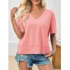 imageCicy Bell Womens Summer V Neck T Shirts Casual Short Sleeve Flowy Tops Cute Loose Fit Basic TeesPink
