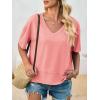 imageCicy Bell Womens Summer V Neck T Shirts Casual Short Sleeve Flowy Tops Cute Loose Fit Basic TeesPink