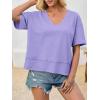 imageCicy Bell Womens Summer V Neck T Shirts Casual Short Sleeve Flowy Tops Cute Loose Fit Basic TeesViolent