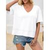 imageCicy Bell Womens Summer V Neck T Shirts Casual Short Sleeve Flowy Tops Cute Loose Fit Basic TeesWhite