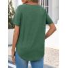 imageCicy Bell Womens V Neck T Shirts Summer Short Sleeve Curved Hem Tops Casual Loose Fit Tunic Basic Tee ShirtsDark Green