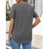 imageCicy Bell Womens V Neck T Shirts Summer Short Sleeve Curved Hem Tops Casual Loose Fit Tunic Basic Tee ShirtsGrey