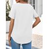 imageCicy Bell Womens V Neck T Shirts Summer Short Sleeve Curved Hem Tops Casual Loose Fit Tunic Basic Tee ShirtsWhite