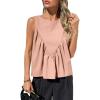 imageCicy Bell Womens Peplum Babydoll Tank Tops Summer Sleeveless Loose T Shirts Casual Shirred Flowy TopsLight Pink