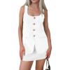 imageCicy Bell Womens Summer 2 Piece Outfits Sleeveless Scoop Neck Fitted Blazer Vest Matching Set Mini Skirt Short Suit Work SetsWhite