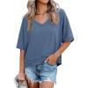 imageCicy Bell Womens Summer V Neck T Shirts Casual Short Sleeve Flowy Tops Cute Loose Fit Basic TeesBluish Gray