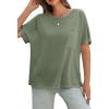 imageCicy Bell Womens Oversized Tshirts Summer Short Sleeve Tops Soft Comfy Casual Loose Fit Tunic ShirtsArmy Green