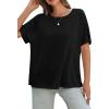 imageCicy Bell Womens Oversized Tshirts Summer Short Sleeve Tops Soft Comfy Casual Loose Fit Tunic ShirtsBlack