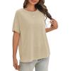 imageCicy Bell Womens Oversized Tshirts Summer Short Sleeve Tops Soft Comfy Casual Loose Fit Tunic ShirtsKhaki