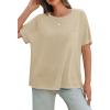 imageCicy Bell Womens Oversized Tshirts Summer Short Sleeve Tops Soft Comfy Casual Loose Fit Tunic ShirtsKhaki