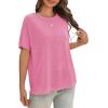 imageCicy Bell Womens Oversized Tshirts Summer Short Sleeve Tops Soft Comfy Casual Loose Fit Tunic ShirtsPink