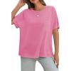 imageCicy Bell Womens Oversized Tshirts Summer Short Sleeve Tops Soft Comfy Casual Loose Fit Tunic ShirtsPink