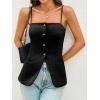 imageCicy Bell Womens Summer Spaghetti Strap Vest Tops Dressy Casual Button Down Waistcoat Fitted Split Hem Sleeveless Suit BlazerBlack
