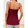 imageCicy Bell Womens Summer Spaghetti Strap Vest Tops Dressy Casual Button Down Waistcoat Fitted Split Hem Sleeveless Suit BlazerBurgundy