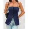 imageCicy Bell Womens Summer Spaghetti Strap Vest Tops Dressy Casual Button Down Waistcoat Fitted Split Hem Sleeveless Suit BlazerNavy Blue