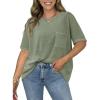 imageCicy Bell Womens Oversized Tshirts Summer Short Sleeve Tops Soft Comfy Casual Loose Fit Tunic ShirtsArmy Green