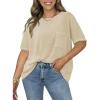 imageCicy Bell Womens Oversized Tshirts Summer Short Sleeve Tops Soft Comfy Casual Loose Fit Tunic ShirtsKhaki
