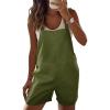 imageCicy Bell Womens Summer Loose Overalls Shorts Casual Cotton Adjustable Straps Open Back Shortalls Vacation OutfitsArmy Green