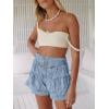 imageCicy Bell Womens Summer Flowy Jean Shorts Button Up High Waisted Wide Leg Denim Skort with PocketsBaby Blue