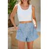 imageCicy Bell Womens Summer Flowy Jean Shorts Button Up High Waisted Wide Leg Denim Skort with PocketsBaby Blue