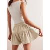 imageCicy Bell Womens Summer Flowy Jean Shorts Button Up High Waisted Wide Leg Denim Skort with PocketsLight Khaki