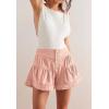 imageCicy Bell Womens Summer Flowy Jean Shorts Button Up High Waisted Wide Leg Denim Skort with PocketsPink