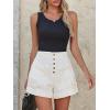 imageCicy Bell Womens Summer Flowy Jean Shorts Button Up High Waisted Wide Leg Denim Skort with PocketsWhite