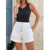 imageCicy Bell Womens Summer Flowy Jean Shorts Button Up High Waisted Wide Leg Denim Skort with PocketsWhite
