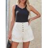 imageCicy Bell Womens Summer Flowy Jean Shorts Button Up High Waisted Wide Leg Denim Skort with PocketsWhite