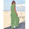 imageCicy Bell Womens Casual Striped Jumpsuits Summer Cap Sleeve Wide Leg Jumper Romper Button Down Travel Beach OutfitsArmy Green