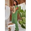 imageCicy Bell Womens Casual Striped Jumpsuits Summer Cap Sleeve Wide Leg Jumper Romper Button Down Travel Beach OutfitsArmy Green