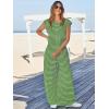 imageCicy Bell Womens Casual Striped Jumpsuits Summer Cap Sleeve Wide Leg Jumper Romper Button Down Travel Beach OutfitsArmy Green