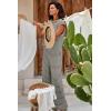 imageCicy Bell Womens Casual Striped Jumpsuits Summer Cap Sleeve Wide Leg Jumper Romper Button Down Travel Beach OutfitsBluegreen