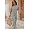 imageCicy Bell Womens Casual Striped Jumpsuits Summer Cap Sleeve Wide Leg Jumper Romper Button Down Travel Beach OutfitsBluegreen