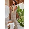 imageCicy Bell Womens Casual Striped Jumpsuits Summer Cap Sleeve Wide Leg Jumper Romper Button Down Travel Beach OutfitsBrown