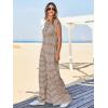 imageCicy Bell Womens Casual Striped Jumpsuits Summer Cap Sleeve Wide Leg Jumper Romper Button Down Travel Beach OutfitsBrown