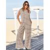 imageCicy Bell Womens Casual Striped Jumpsuits Summer Cap Sleeve Wide Leg Jumper Romper Button Down Travel Beach OutfitsBrown