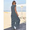 imageCicy Bell Womens Casual Striped Jumpsuits Summer Cap Sleeve Wide Leg Jumper Romper Button Down Travel Beach OutfitsCool Black