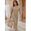 imageCicy Bell Womens Casual Striped Jumpsuits Summer Cap Sleeve Wide Leg Jumper Romper Button Down Travel Beach OutfitsLight Khaki