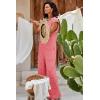 imageCicy Bell Womens Casual Striped Jumpsuits Summer Cap Sleeve Wide Leg Jumper Romper Button Down Travel Beach OutfitsPink