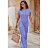 imageCicy Bell Womens Casual Striped Jumpsuits Summer Cap Sleeve Wide Leg Jumper Romper Button Down Travel Beach OutfitsPurple