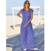 imageCicy Bell Womens Casual Striped Jumpsuits Summer Cap Sleeve Wide Leg Jumper Romper Button Down Travel Beach OutfitsPurple