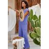 imageCicy Bell Womens Casual Striped Jumpsuits Summer Cap Sleeve Wide Leg Jumper Romper Button Down Travel Beach OutfitsPurple