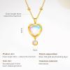 imageCicy Bell 18k Gold Plated Necklace for Women Moonstone Heart Charm Lucky Trendy Station Chain Pendant Necklace Gifts 177 with 2 ExtenderGold