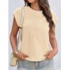 imageCicy Bell Womens Cap Sleeve Cotton Tank Tops Summer Casual Loose Fit T Shirts Crew Neck Basic TeeApricot